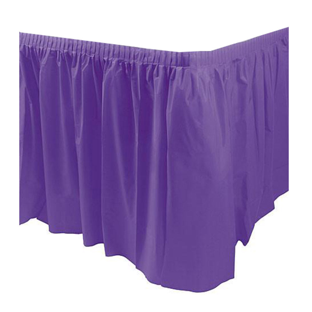 New Purple Table Skirt 14ft X 29in Solid Tableware - Party Centre