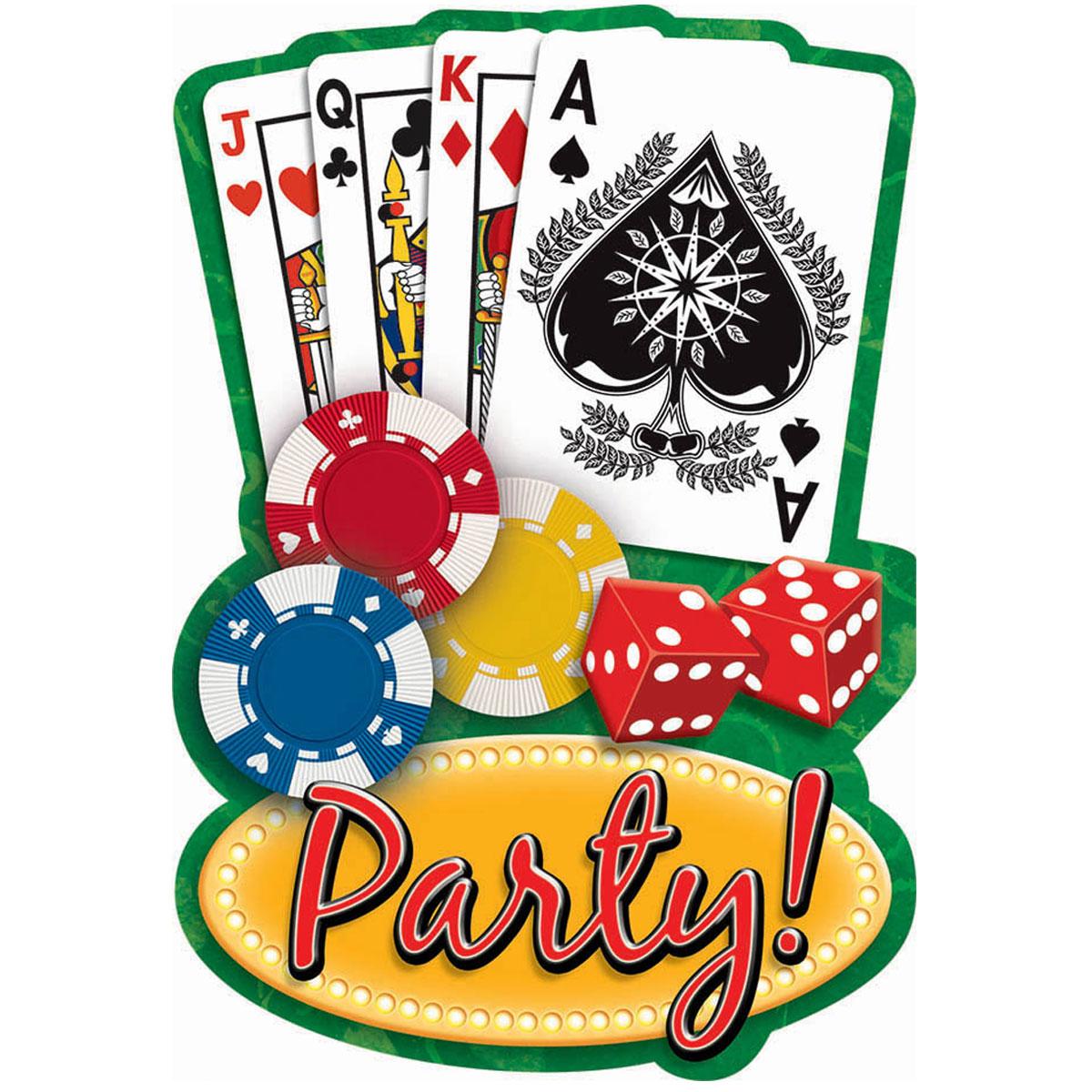 Casino Postcard Invitations 20pcs Party Accessories - Party Centre