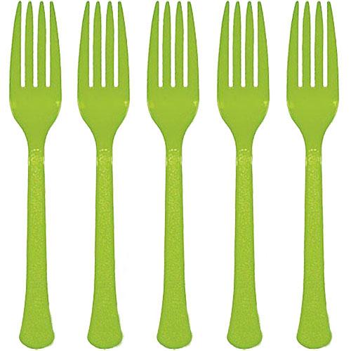 Kiwi Heavy Weight Plastic Forks 20pcs Solid Tableware - Party Centre