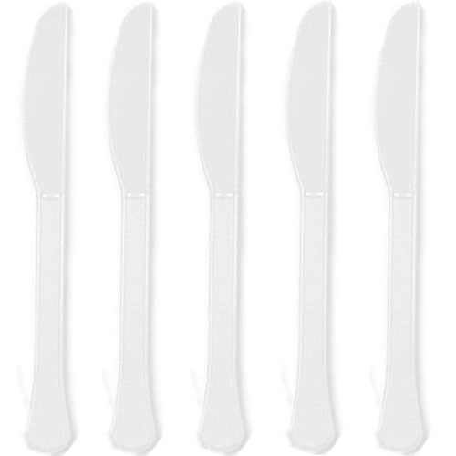 Frosty White Heavy Weight Plastic Knives 20pcs