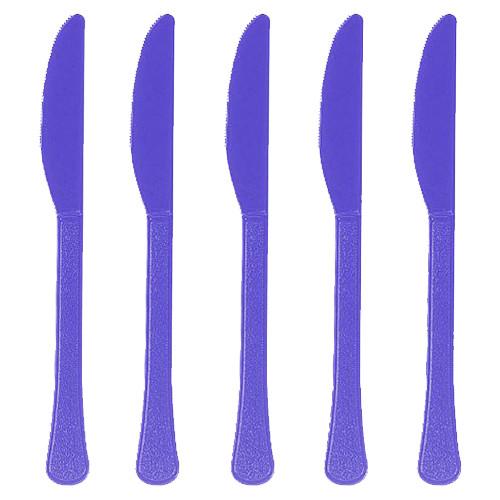 New Purple Heavy Weight Plastic Knives 20pcs Solid Tableware - Party Centre