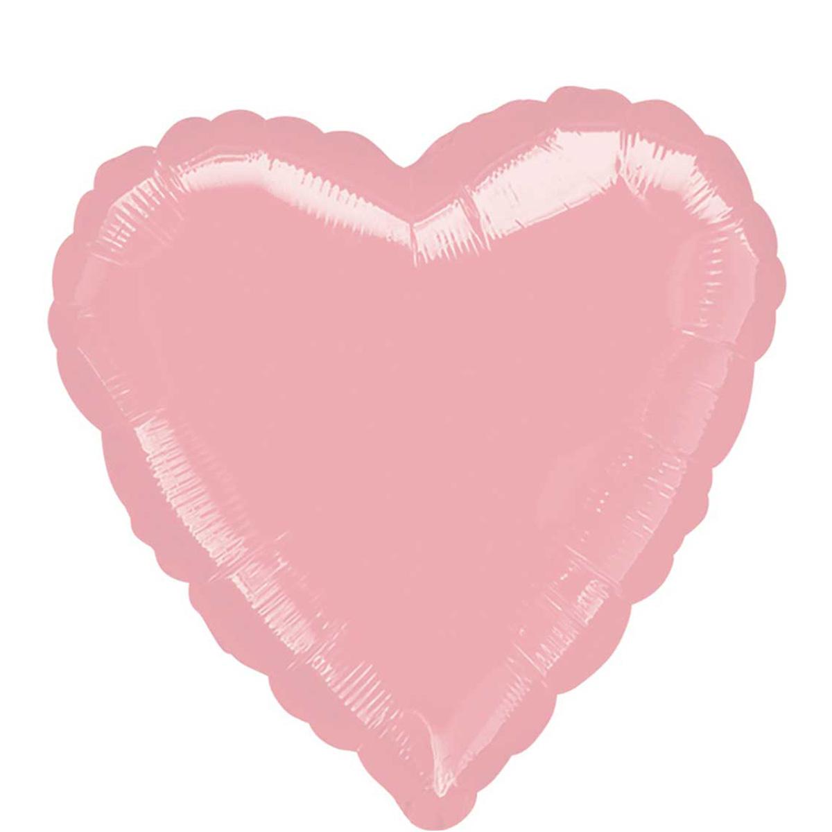Pastel Pink Heart Foil Balloon 18in Balloons & Streamers - Party Centre