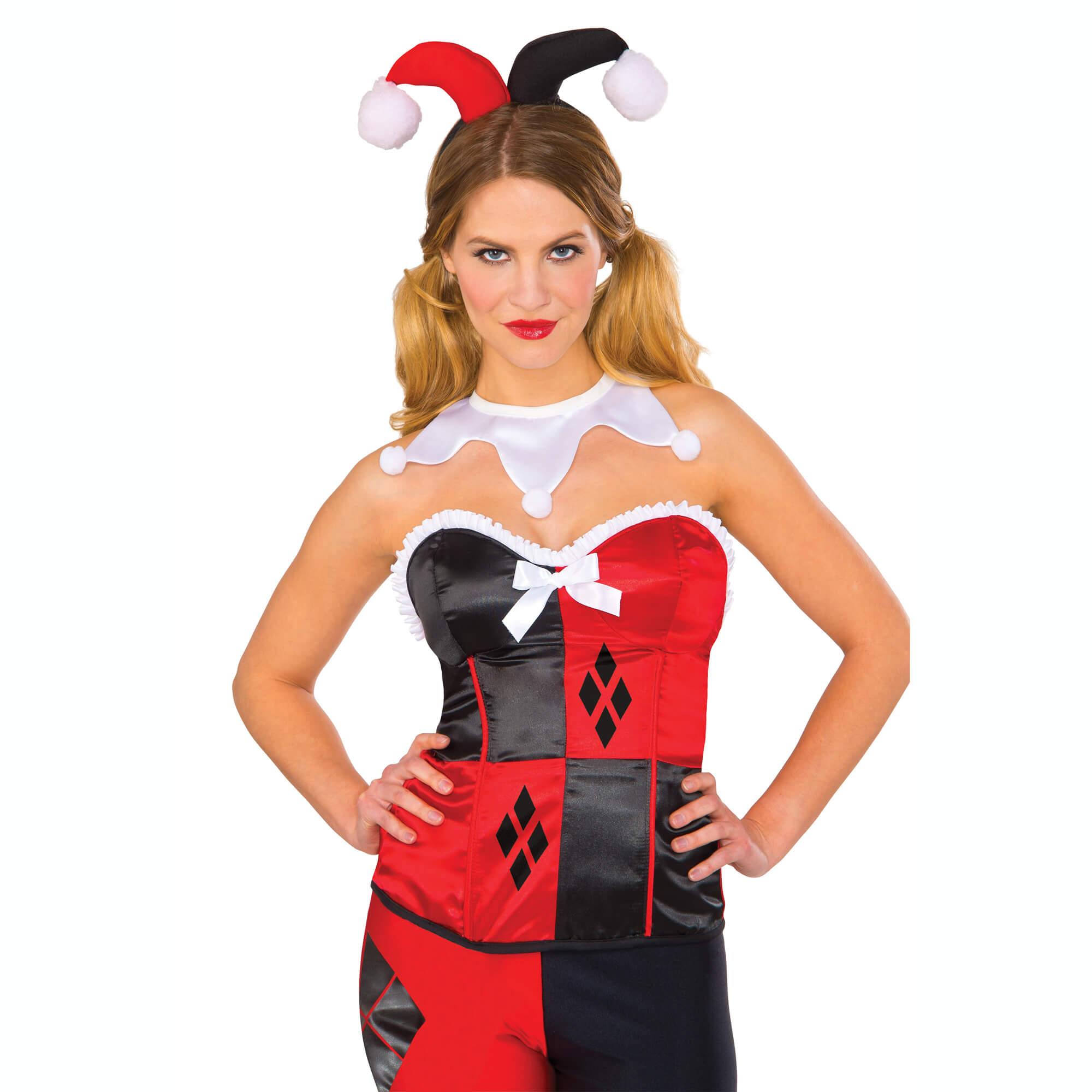 Adult Harley Quinn Corset Superhero Costume Costumes & Apparel - Party Centre