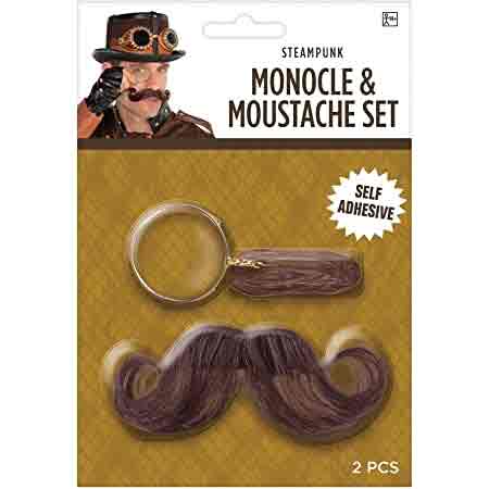 Adult Moustache & Monocle Mens Set