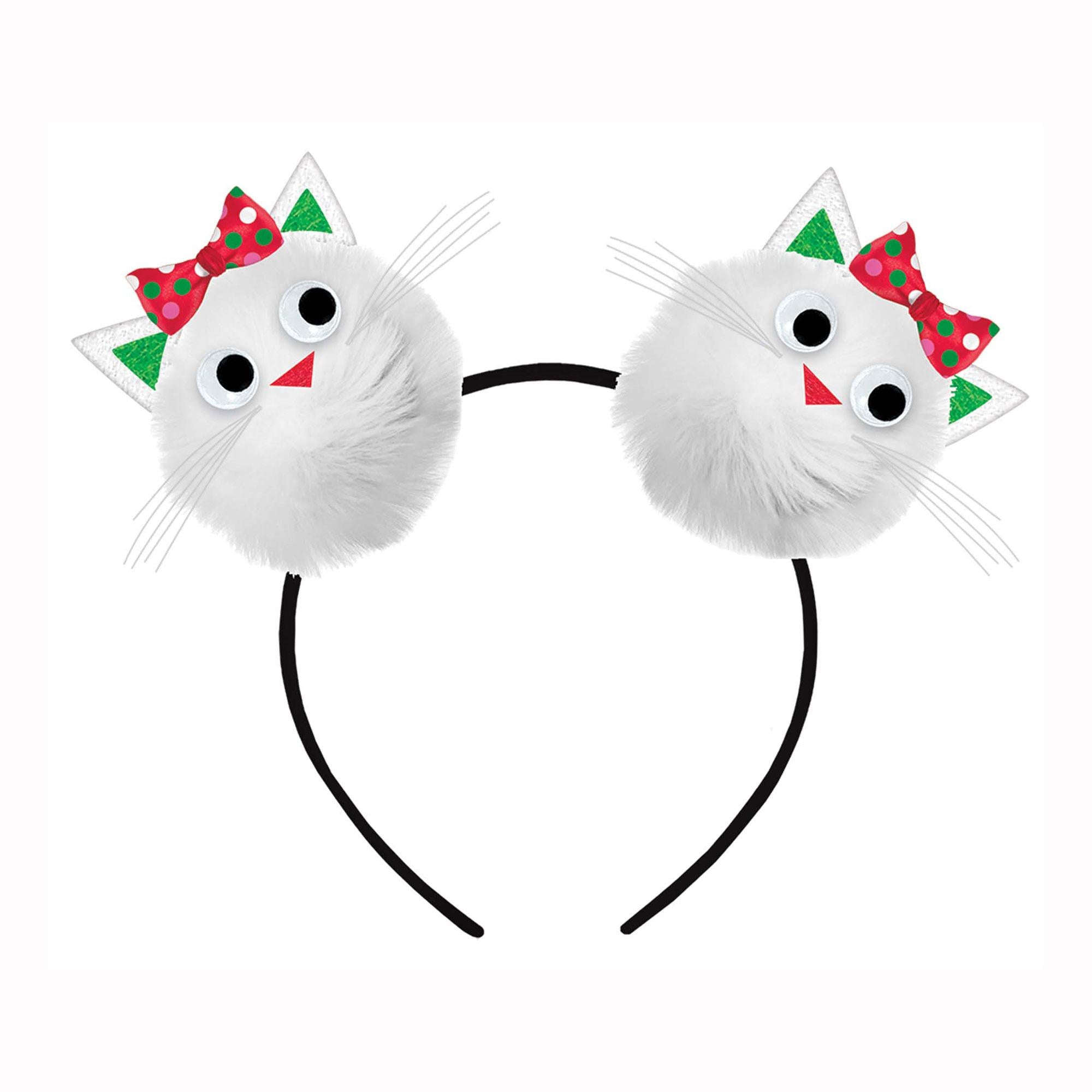 Adult Cat Pom Pom Headband Costumes & Apparel - Party Centre