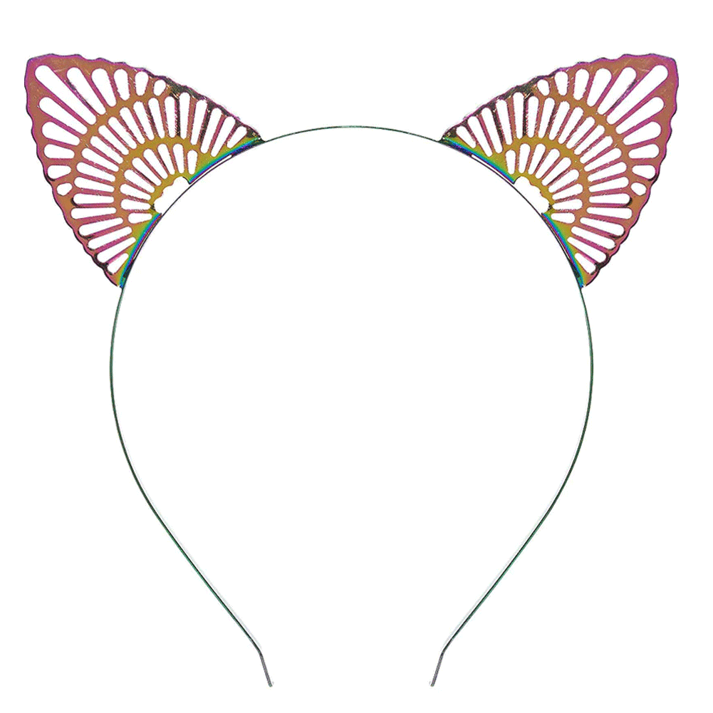 Multicolored Filigree Cat Ears Headband
