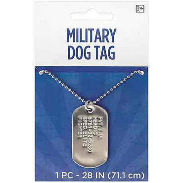 Military Dog Tag Silver Metal