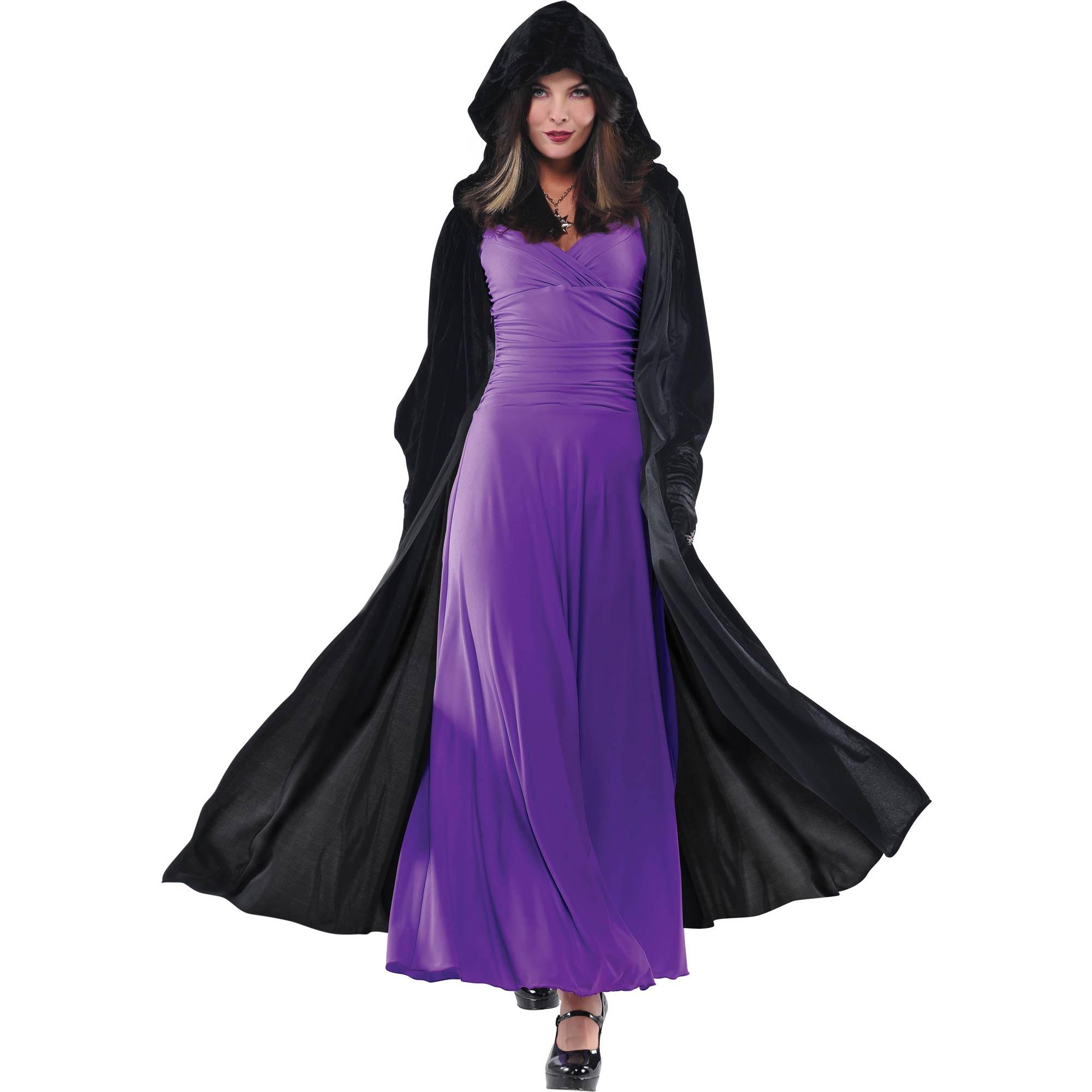 Adult Gothic Black Hooded Cape Costumes & Apparel - Party Centre