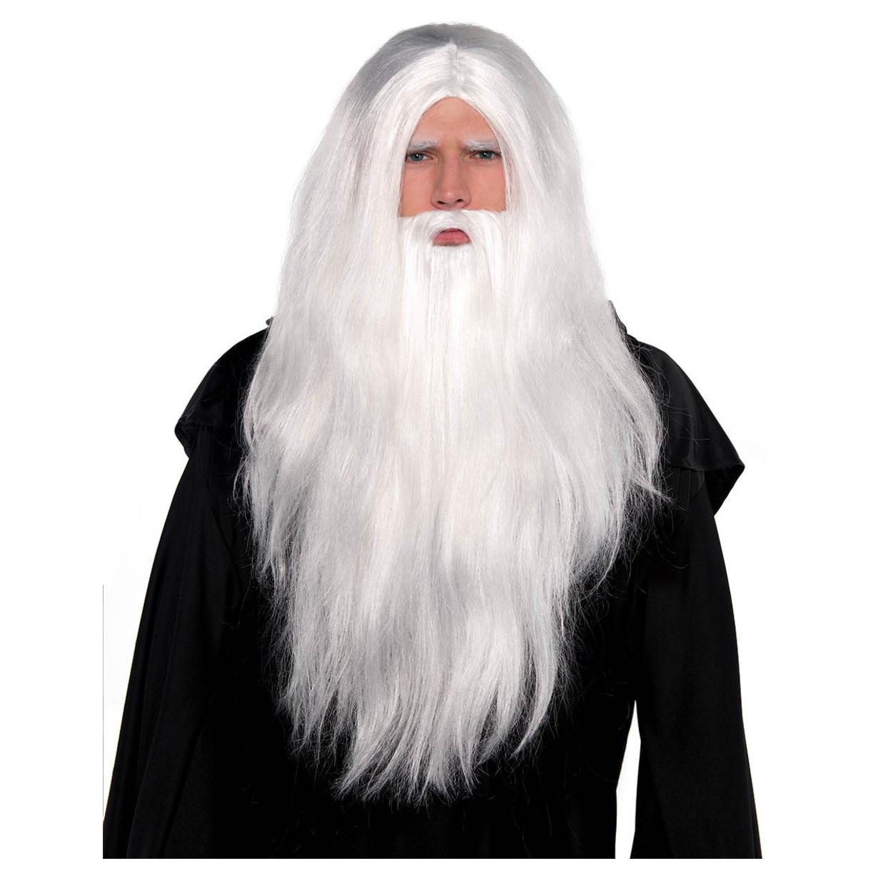 Sorcerer Wig And Beard Set Costumes & Apparel - Party Centre
