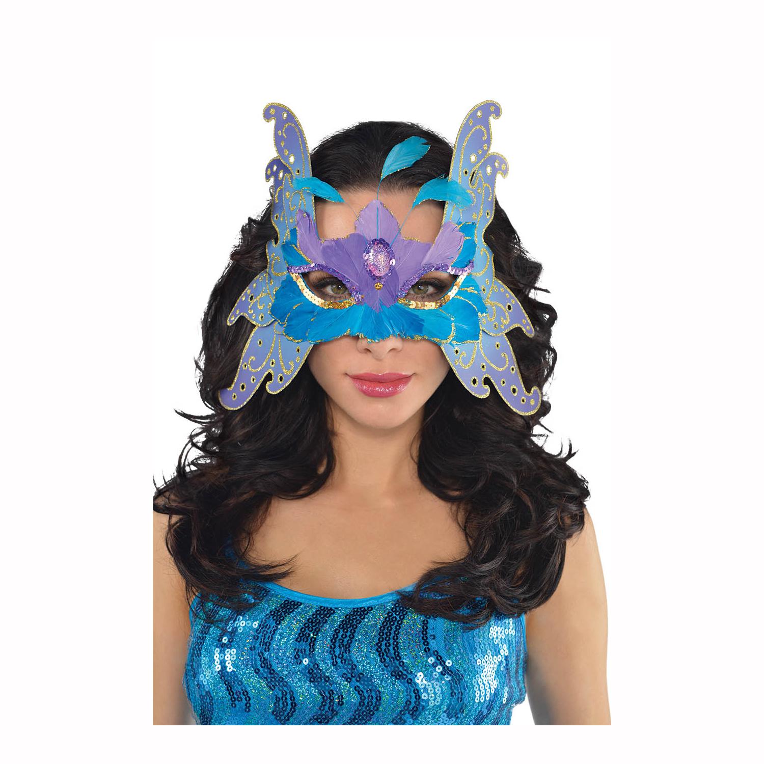 Butterfly Feather Mask Costumes & Apparel - Party Centre