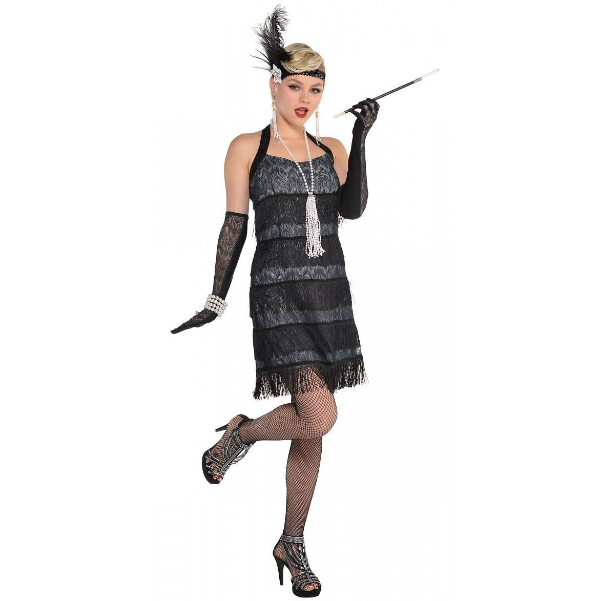 Adult Lace Flapper Costume Costumes & Apparel - Party Centre