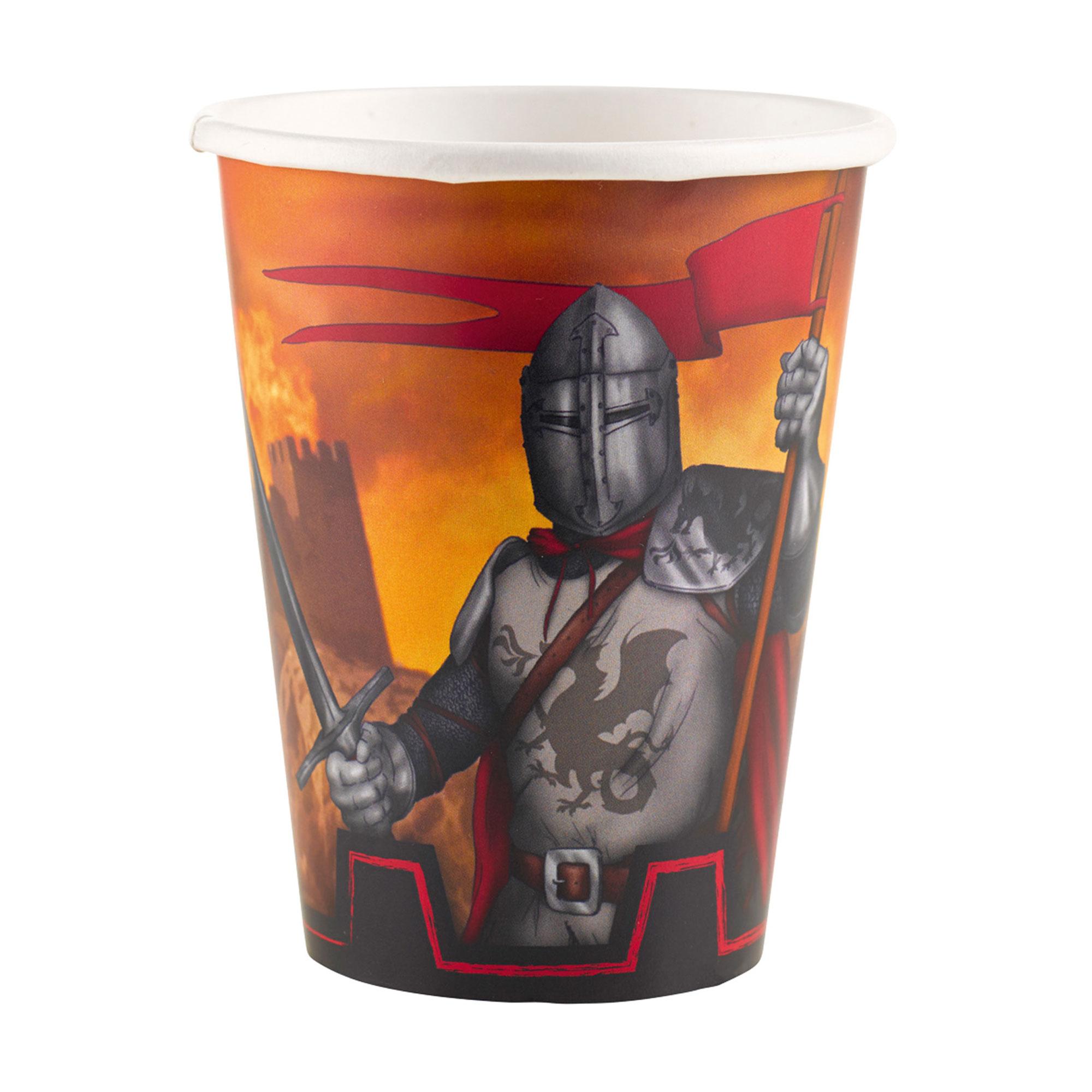 Knights Paper Cups 8pcs Printed Tableware - Party Centre