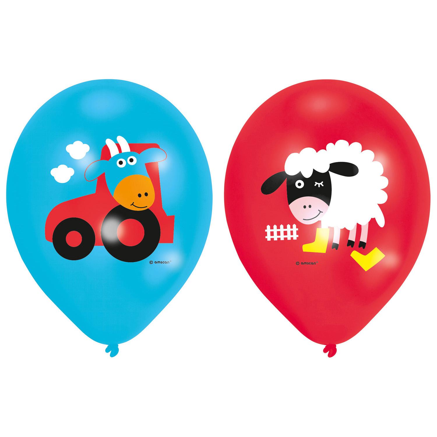 Farm Fun Latex Balloons 6pcs Balloons & Streamers - Party Centre
