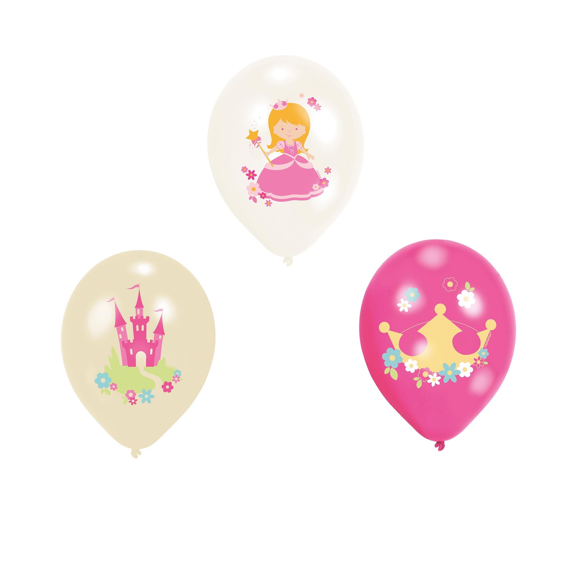 Princess Latex Balloons 6pcs Balloons & Streamers - Party Centre