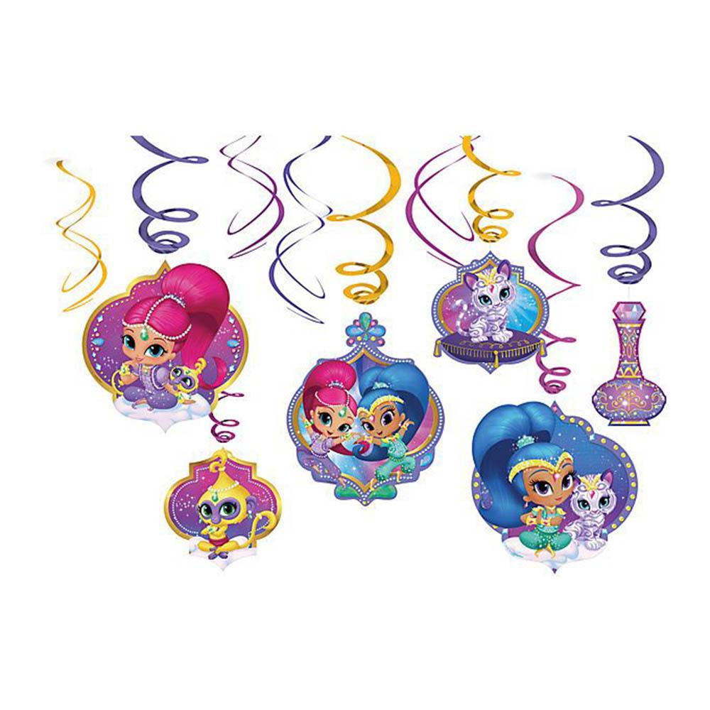 Shimmer and Shine Swirl Decoration 6pcs Decorations - Party Centre
