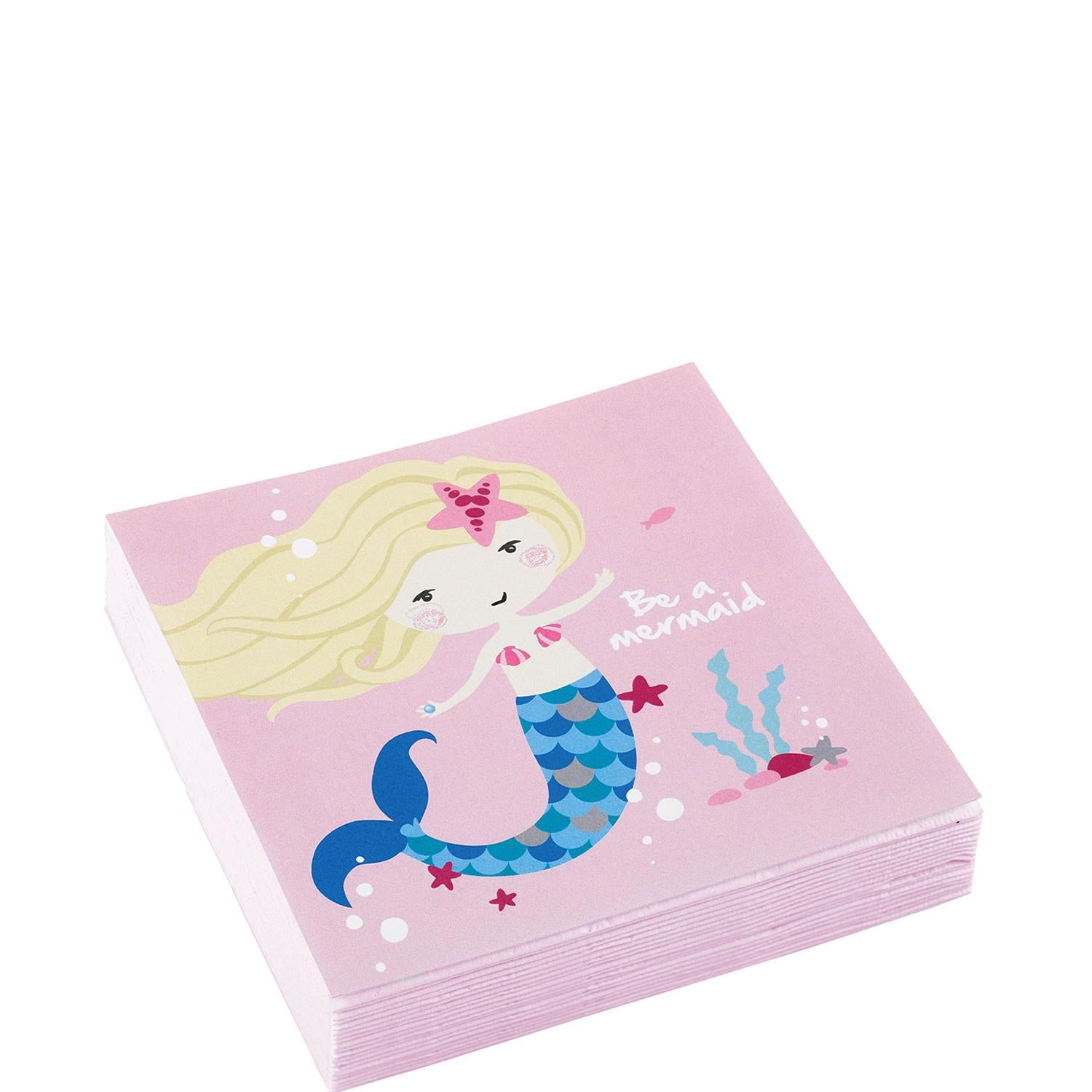 Be A Mermaid Beverage Tissues 20pcs Printed Tableware - Party Centre