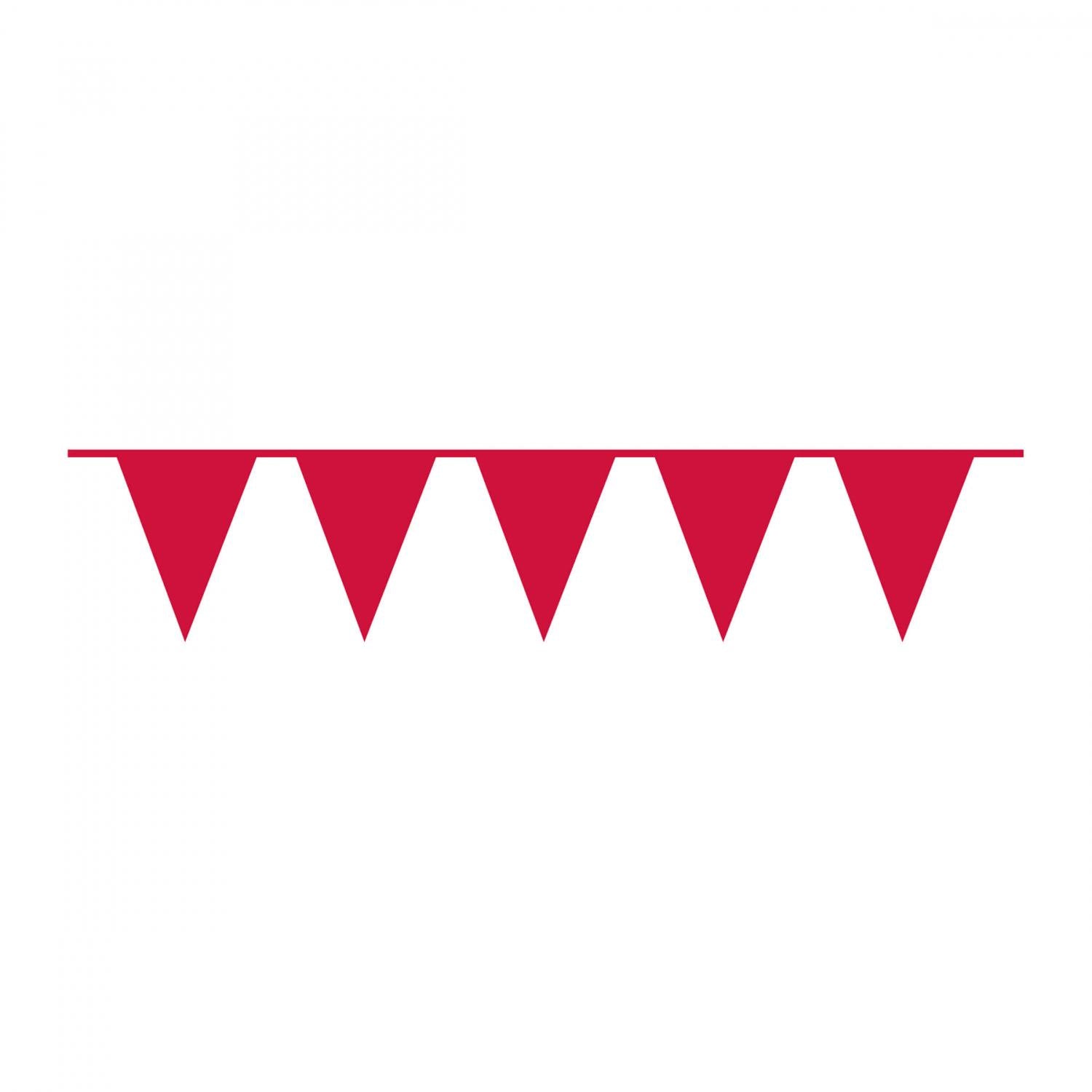 Red Pennant Banner Plastic 10m Decorations - Party Centre