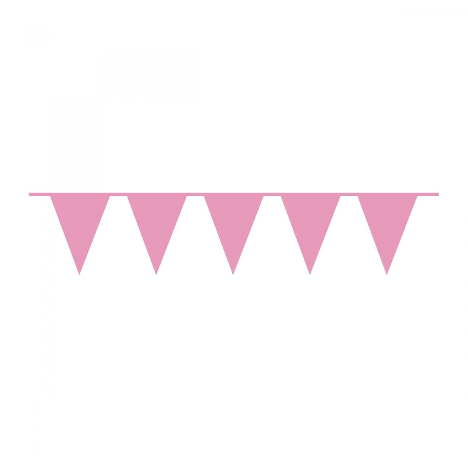Bright Pink Pennant Banner Plastic 10m Decorations - Party Centre