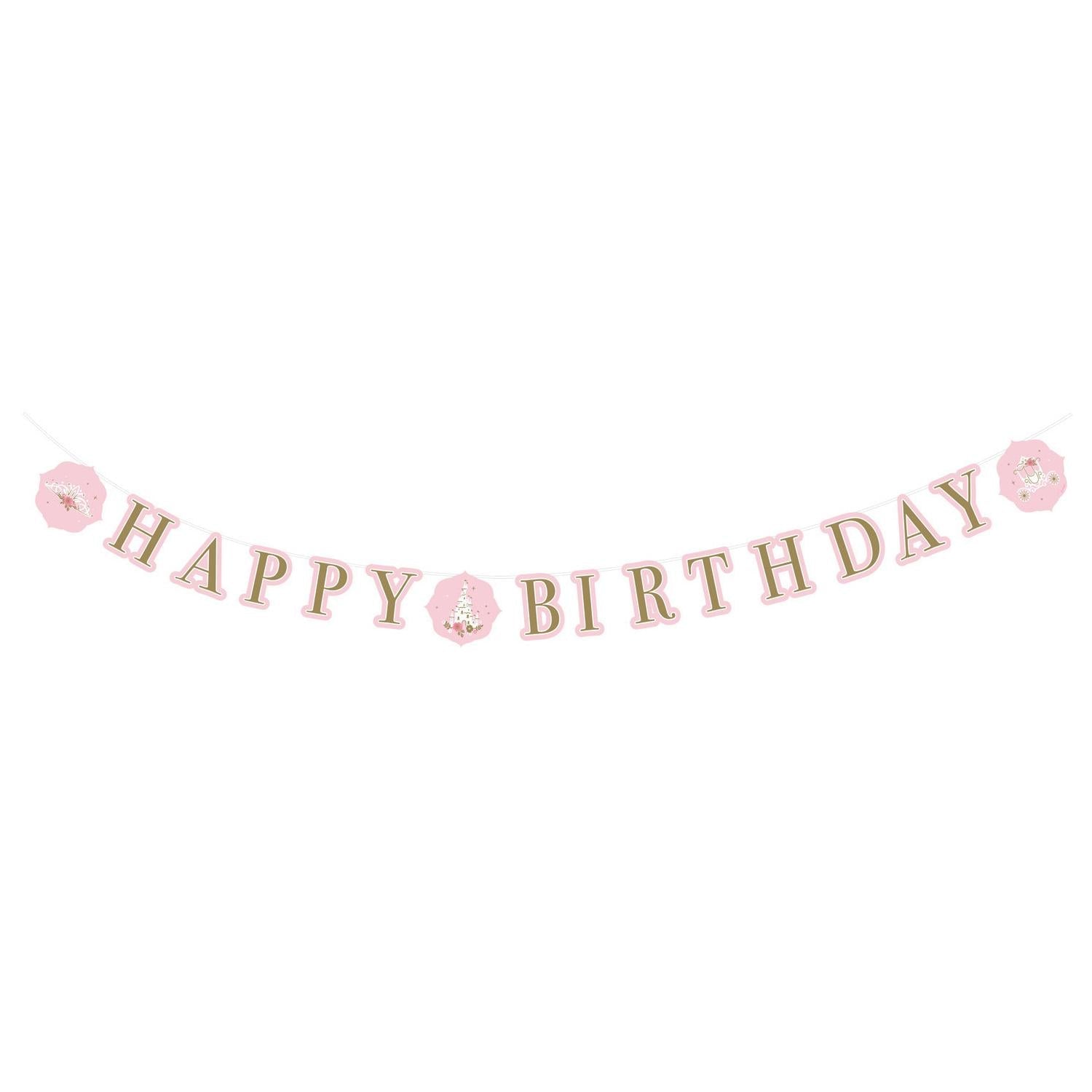 Princess For A Day Paper Letter Banner Decorations - Party Centre