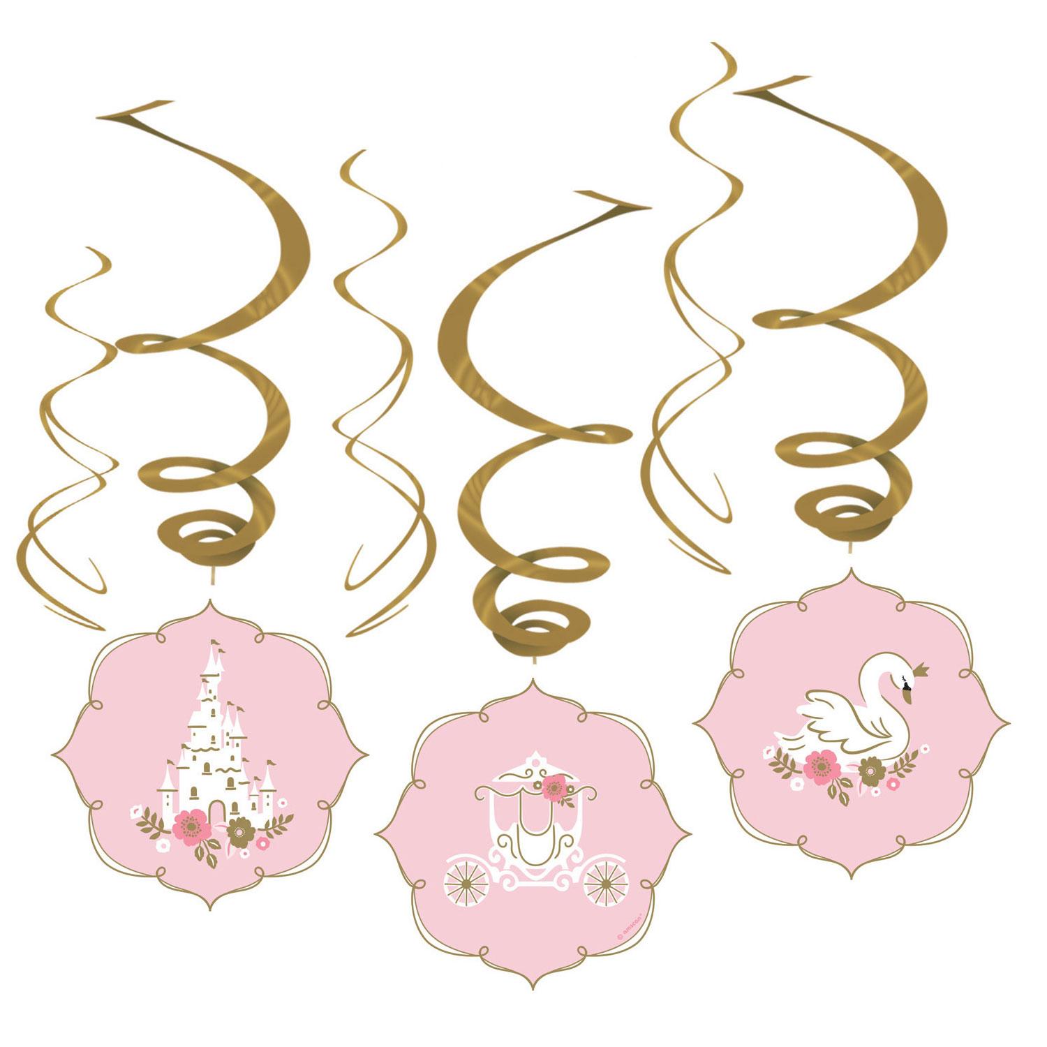 Princess For A Day Swirl Decoration 6pcs Decorations - Party Centre