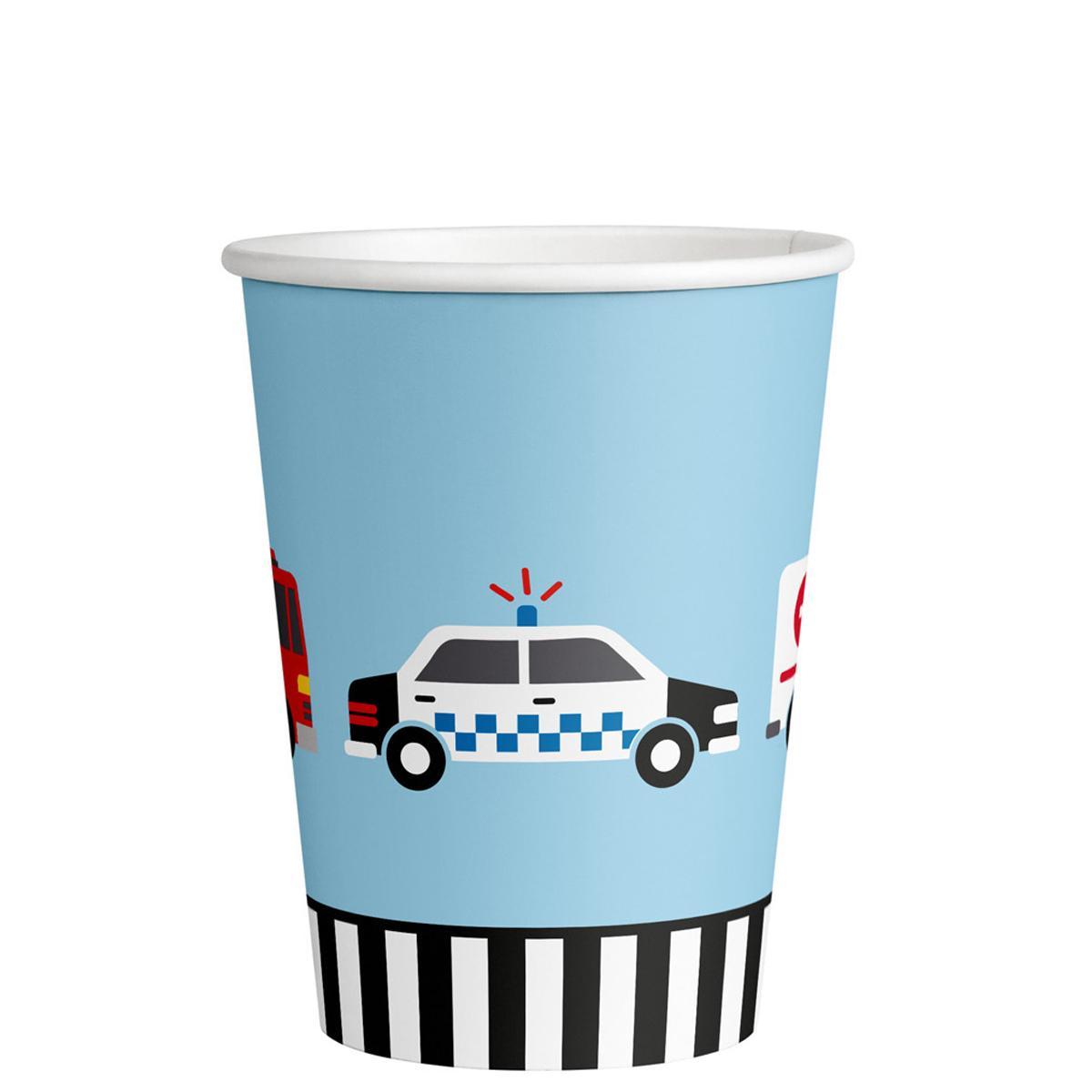 On The Road Paper Cups 250ml, 8pcs Printed Tableware - Party Centre