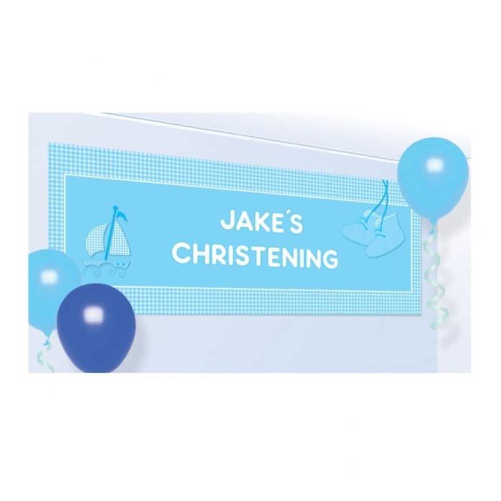 Blue Booties Personalised Banner Decorations - Party Centre