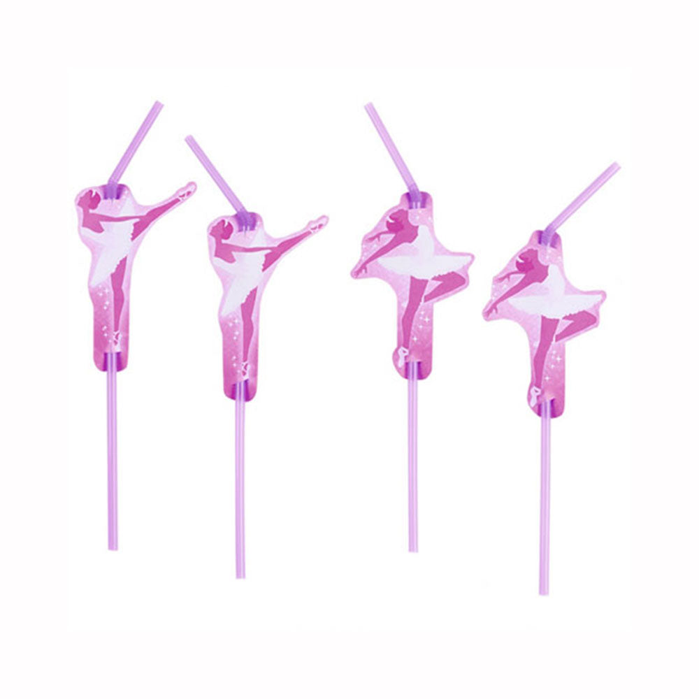 Ballet Drinking Straws 8pcs Candy Buffet - Party Centre
