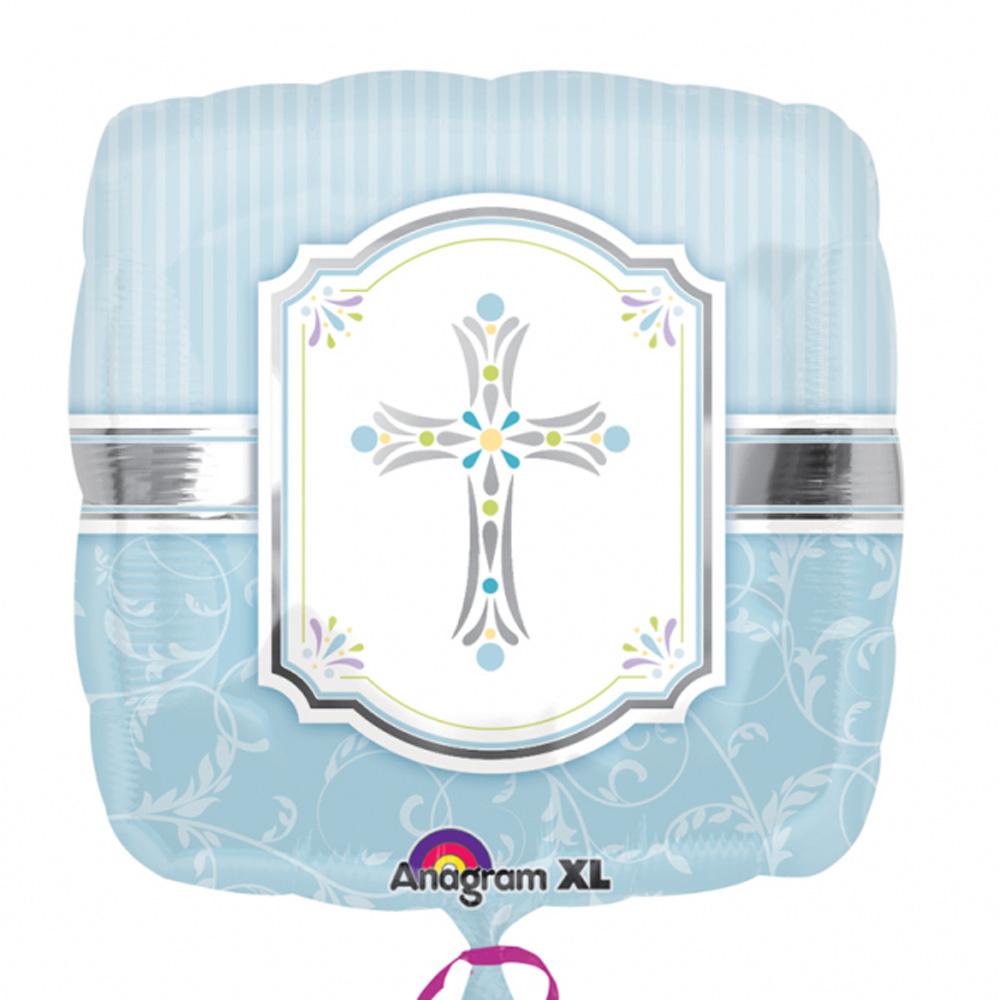 Communion Blessings Blue Square Foil 18in Balloons & Streamers - Party Centre