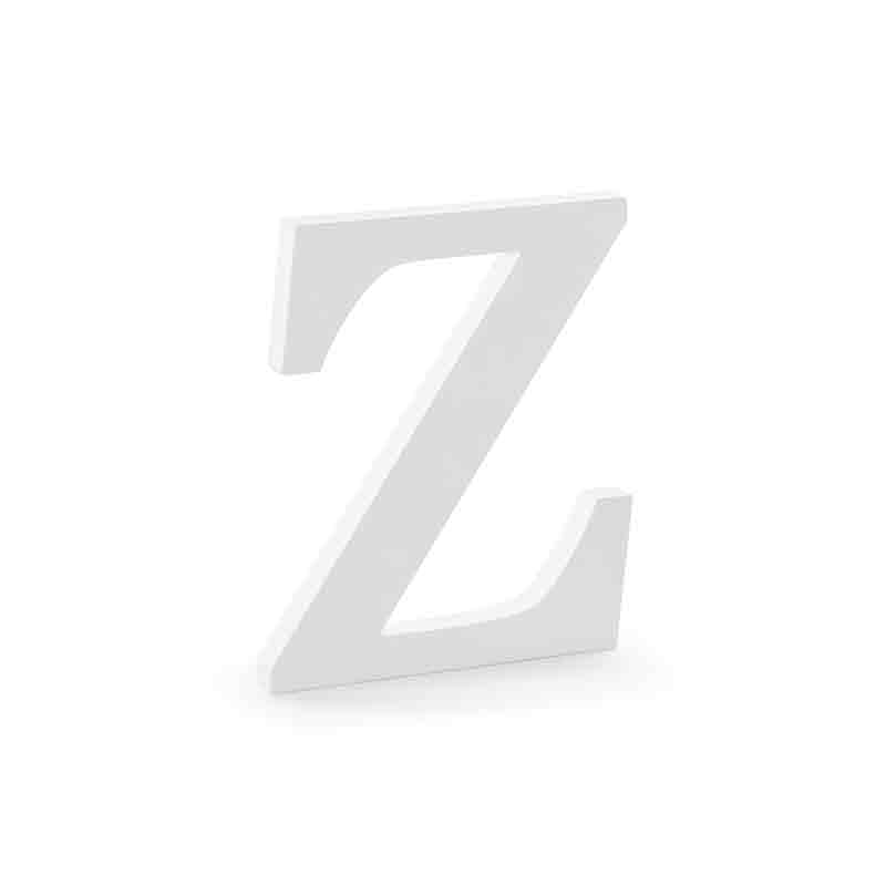 Letter Z White Wooden Sign 17x20cm