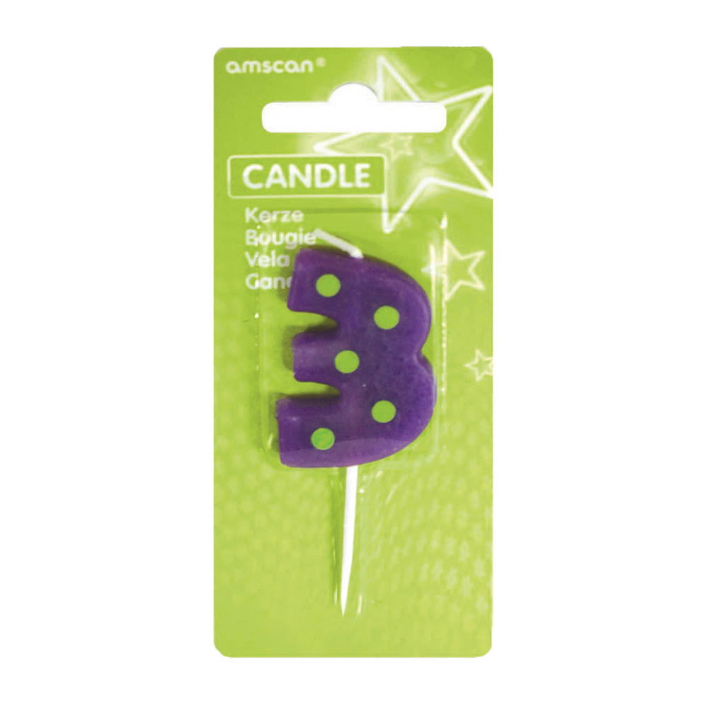 Candle Number 3 Dots Party Accessories - Party Centre