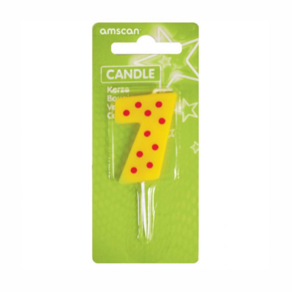 Number 7 Dots Candle Party Accessories - Party Centre