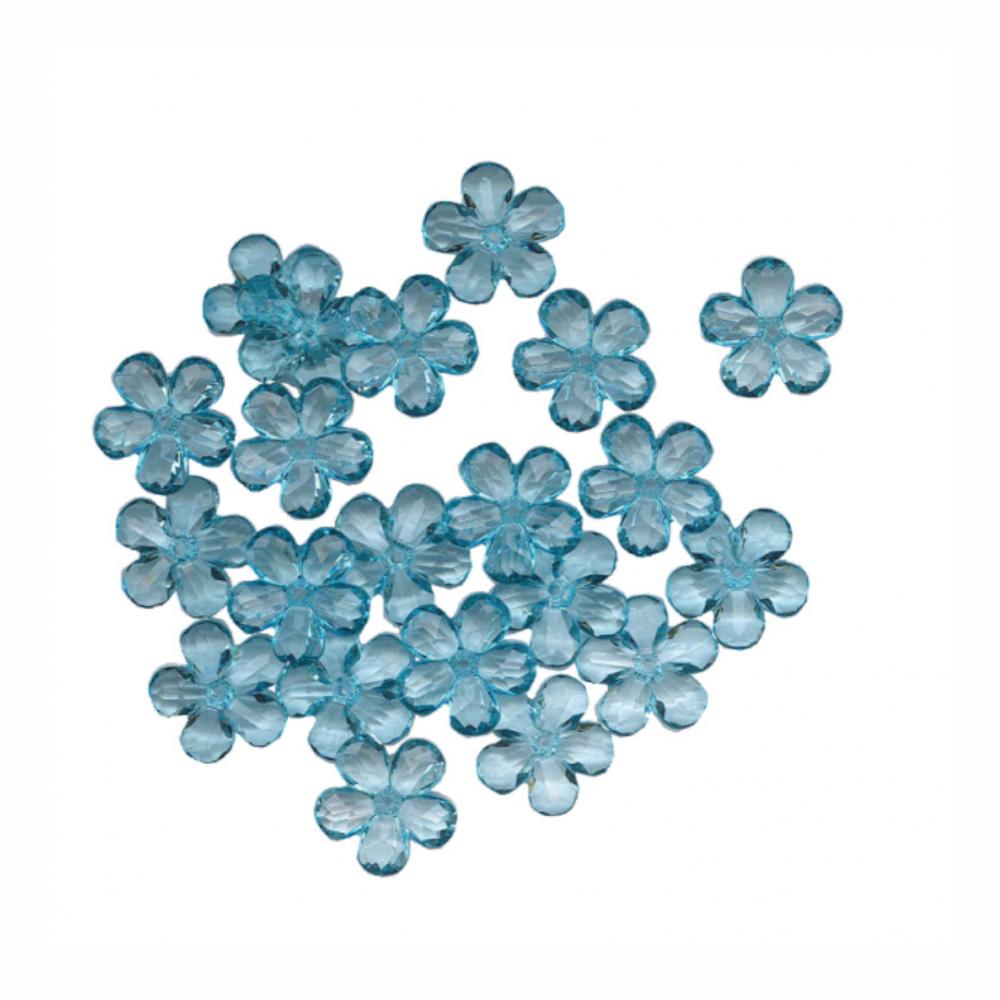 Blue Gems Acrylic Flowers Confetti Decorations - Party Centre
