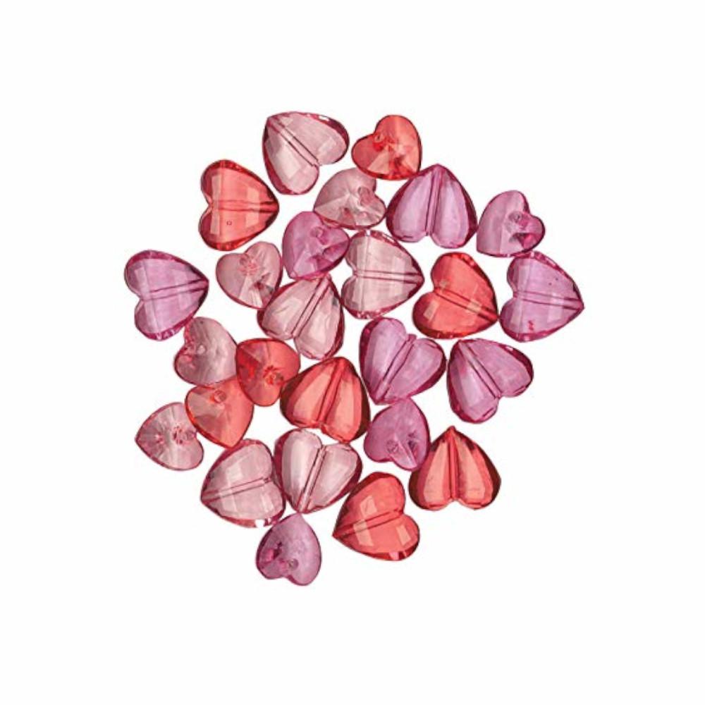 Assorted Color Gems Acrylic Hearts Confetti Decorations - Party Centre