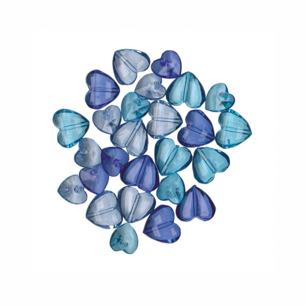 Gems Acrylic Blue/Dark Blue/Light Blue Hearts Confetti Decorations - Party Centre