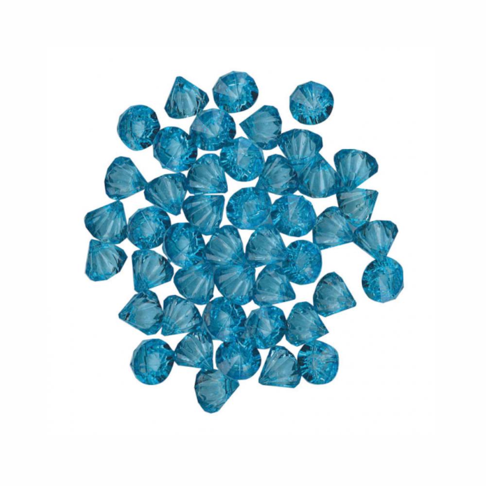 Blue Gems Acrylic Diamonds Confetti Decorations - Party Centre
