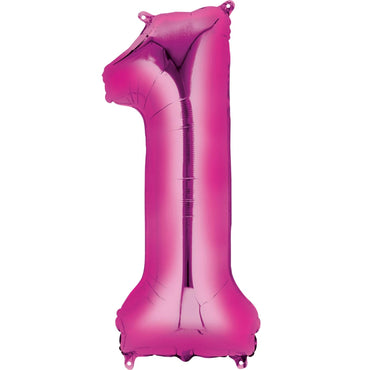 Pink Number SuperShape Foil Balloons