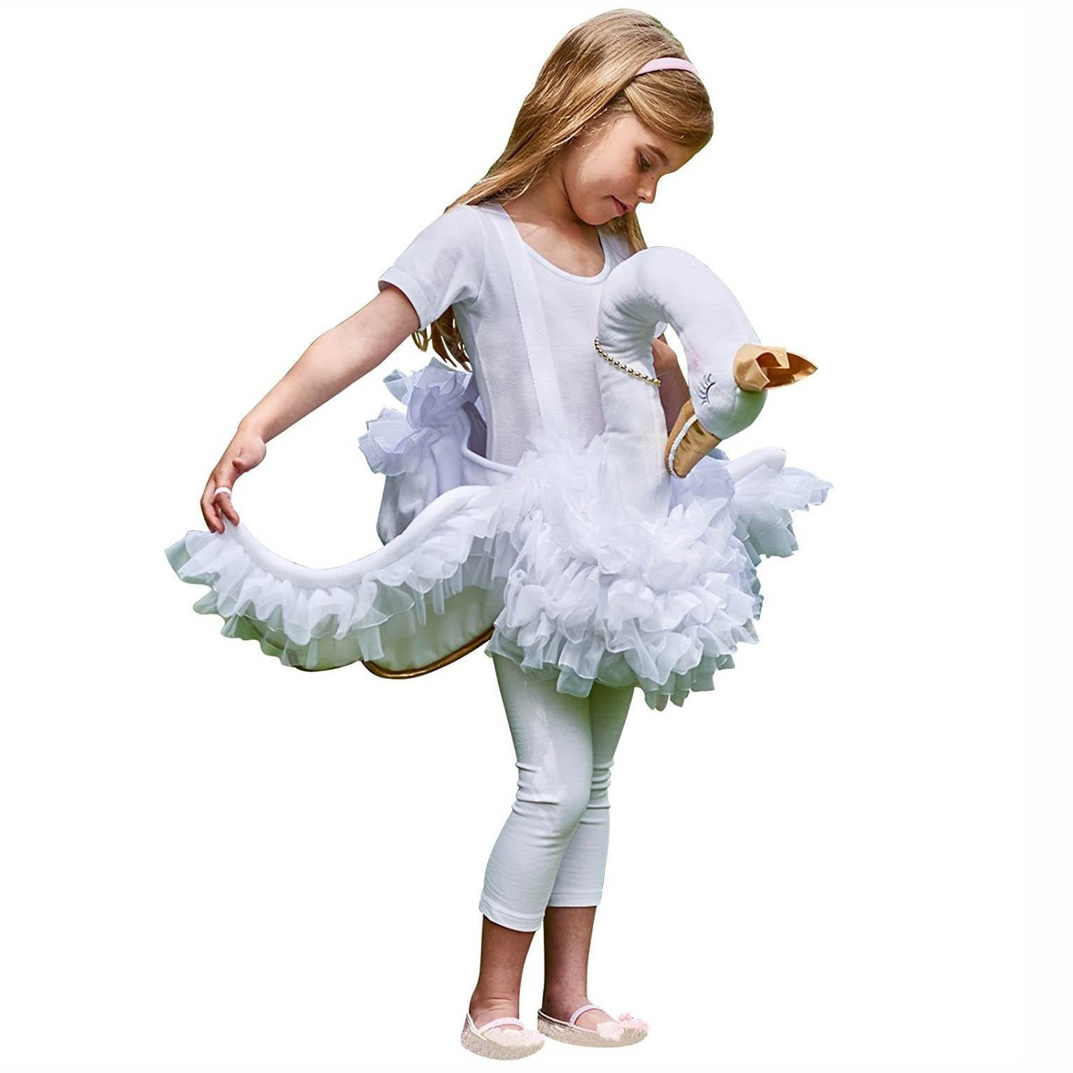 Child Glide-on Swan Costume Costumes & Apparel - Party Centre