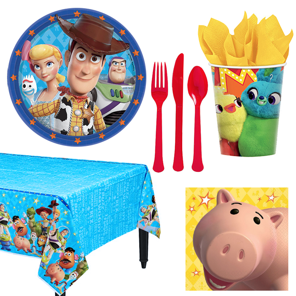 Toy Story 4 Basic 57 Piece Tableware Party Supplies for 8 Guests