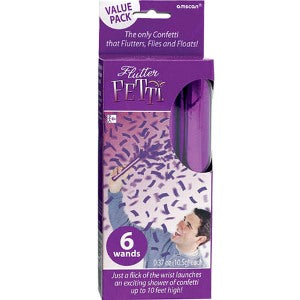 Purple Flutter Fetti Confetti 6pcs Decorations - Party Centre
