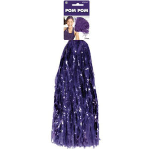 Purple Single Pom Pom 15in Party Accessories - Party Centre