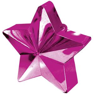 Bright Pink Star Balloon Weight 6oz Balloons & Streamers - Party Centre