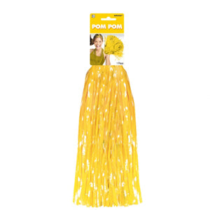 Yellow Single Pom Pom 15in Party Accessories - Party Centre
