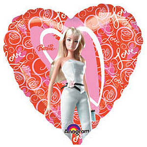 Barbie Love Foil Balloon 18in Balloons & Streamers - Party Centre