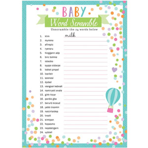 Baby Shower Word Games Pinata - Party Centre
