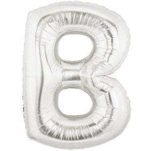 Letter B Silver Foil Balloon 100cm Balloons & Streamers - Party Centre