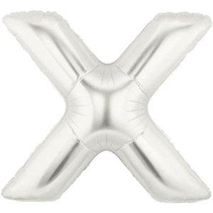 Letter X Silver Foil Balloon 100cm Balloons & Streamers - Party Centre