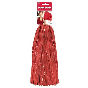Red Single Pom Pom 15in Party Accessories - Party Centre