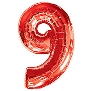 Number 9 Red Foil Balloon 58x86cm Balloons & Streamers - Party Centre