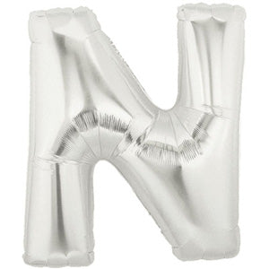 Letter N Silver Foil Balloon 100cm Balloons & Streamers - Party Centre