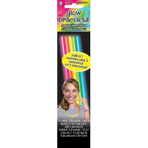 Neon Birthday Assorted Glow Sticks 8in, 5pcs Party Accessories - Party Centre